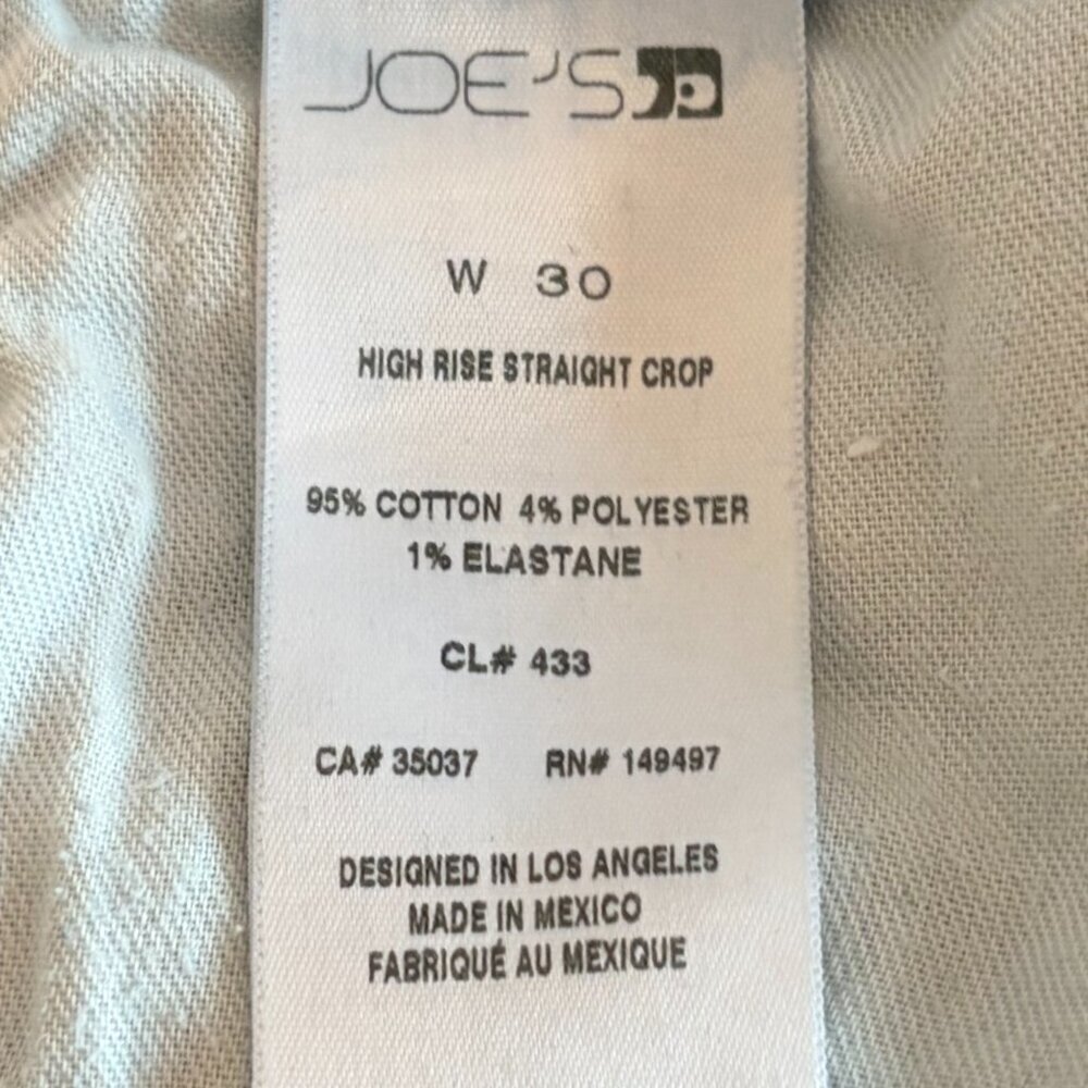 Joe's Jeans Size 30 blue denim high rise straight crop - Picture 10 of 10